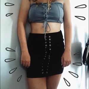 Black Suede Pencil Skirt